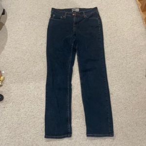 Blue mid rise jeans